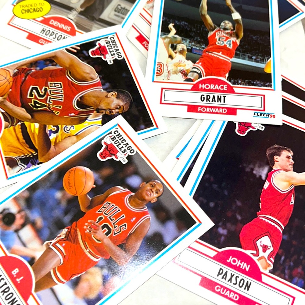 NBA 1990 Vintage Fleer Chicago Bulls basketball sports cards mystery pack